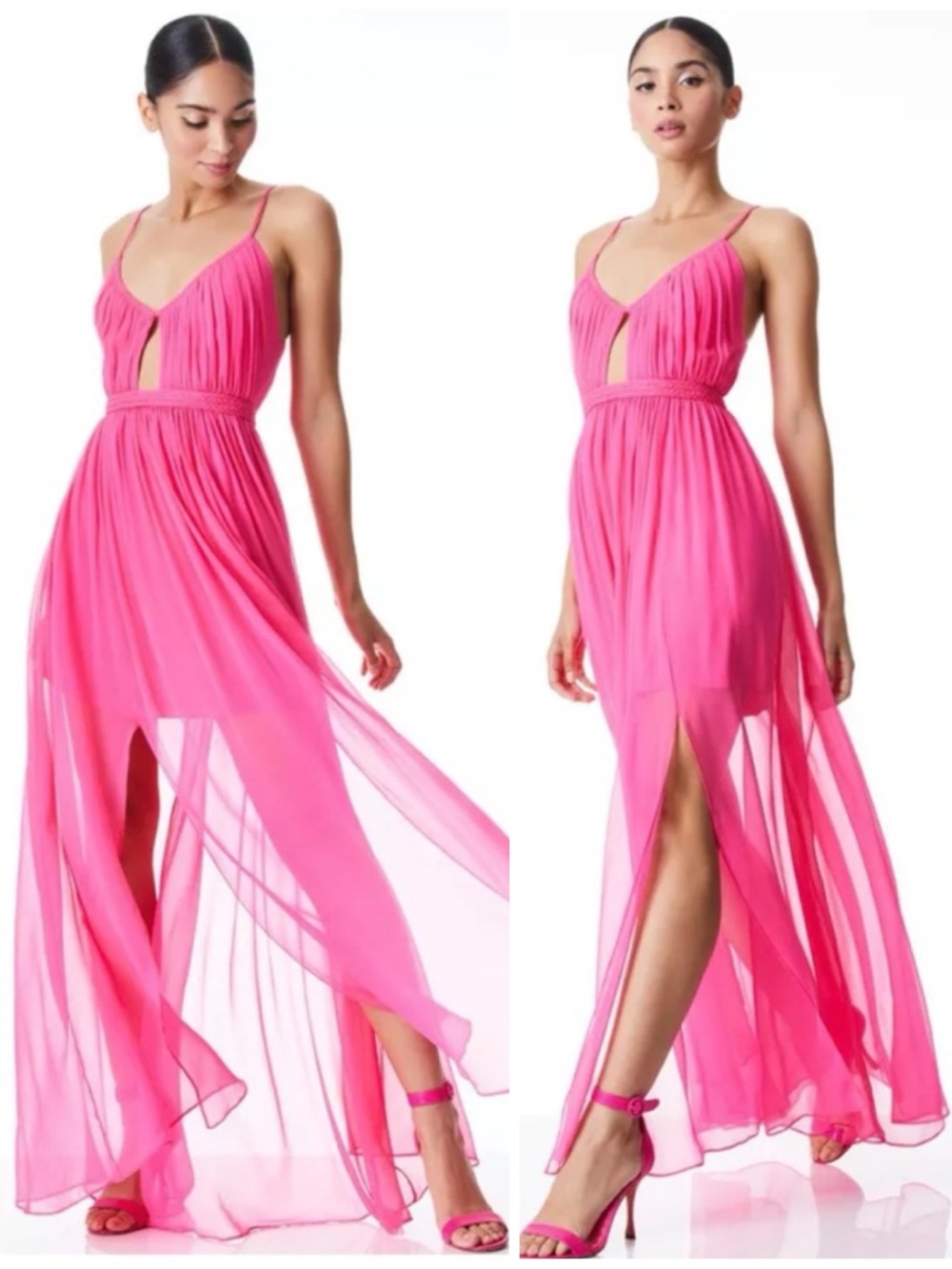 ALICE + OLIVIA Tamar Cut Out Slit Maxi Dress